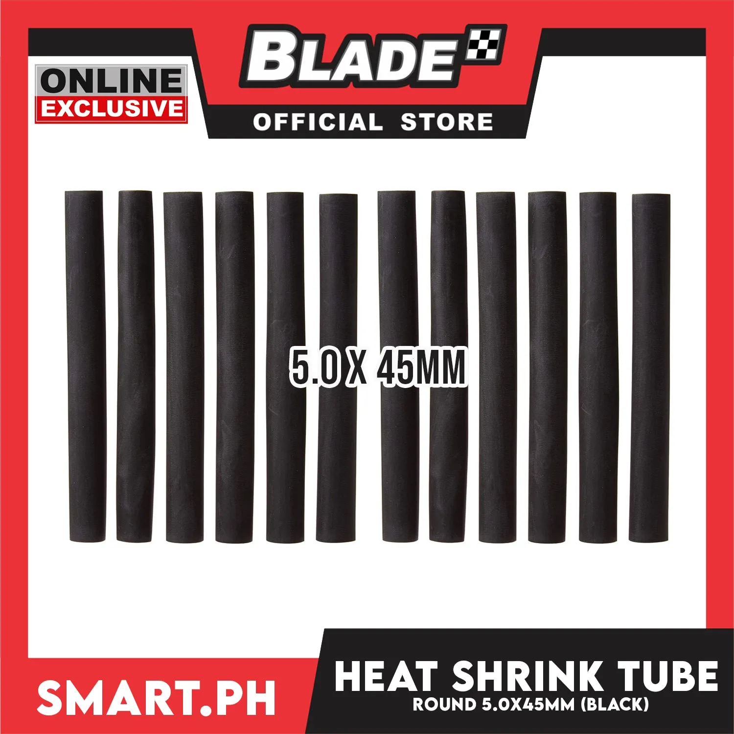10pcs Heat Shrink Tube Wire Round 5.0x45mm (Black) Insulated Heat Shrink Tubing Cable Wrap