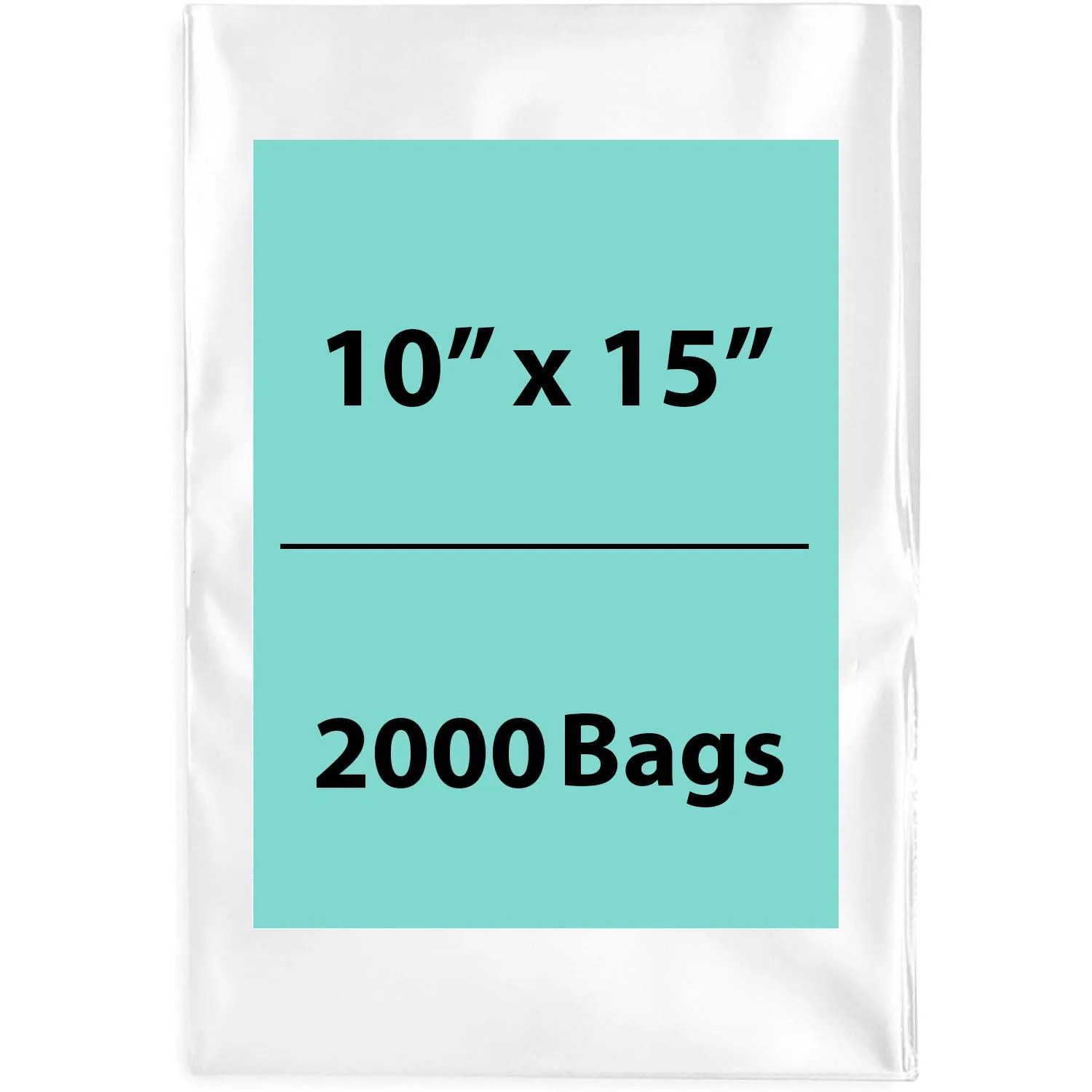 10X15 inches Clear Flat Poly Bags 2Mil Open Top (LDPE)