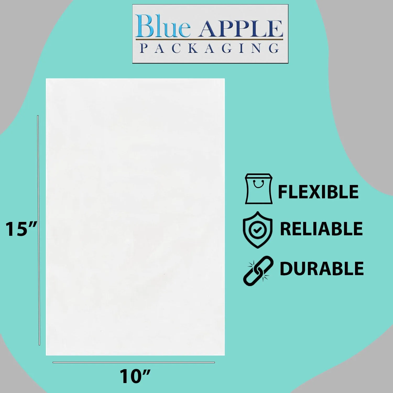 10X15 inches Clear Flat Poly Bags 2Mil Open Top (LDPE)