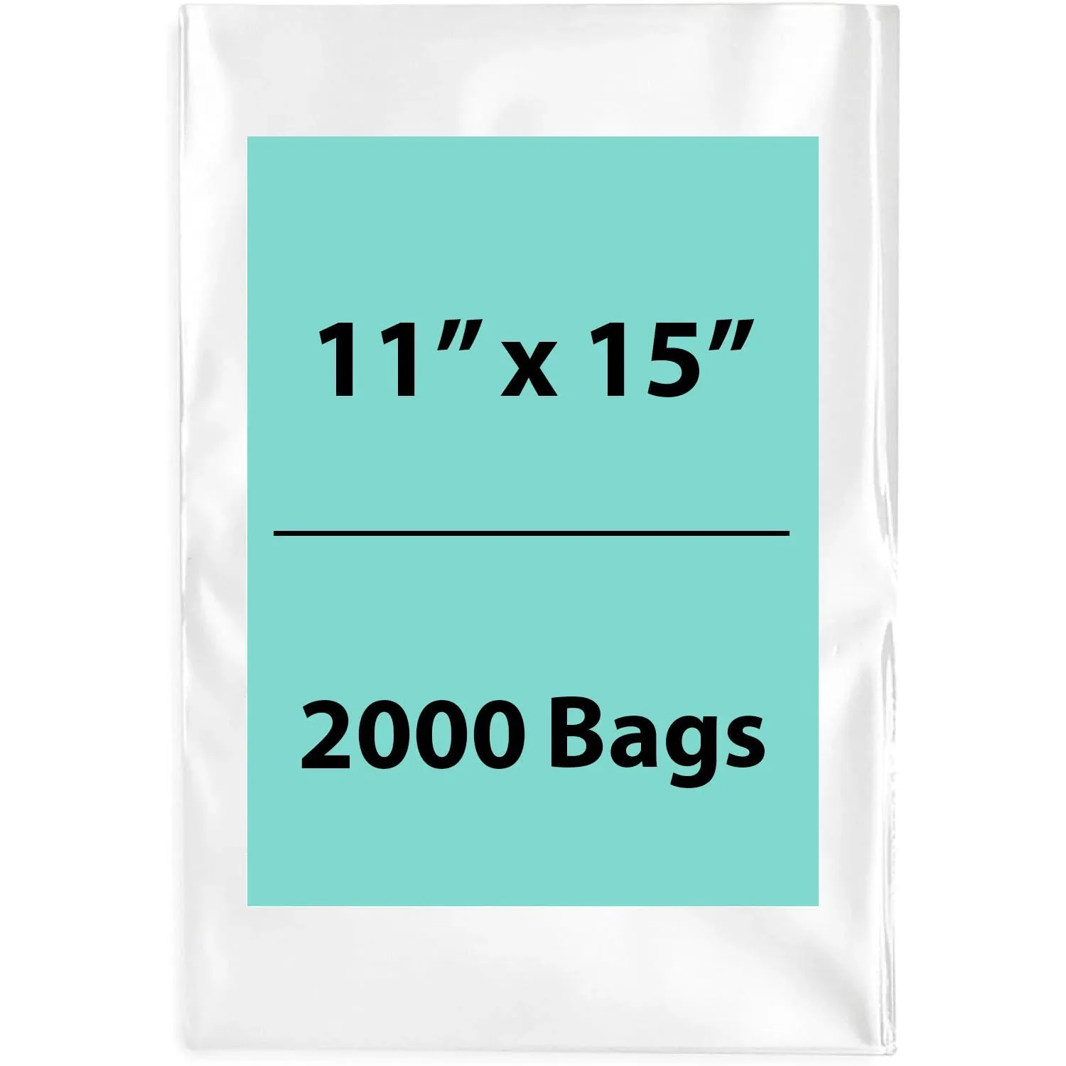 11X15 inches Clear Flat Poly Bags 1.5Mil Open Top (LDPE)