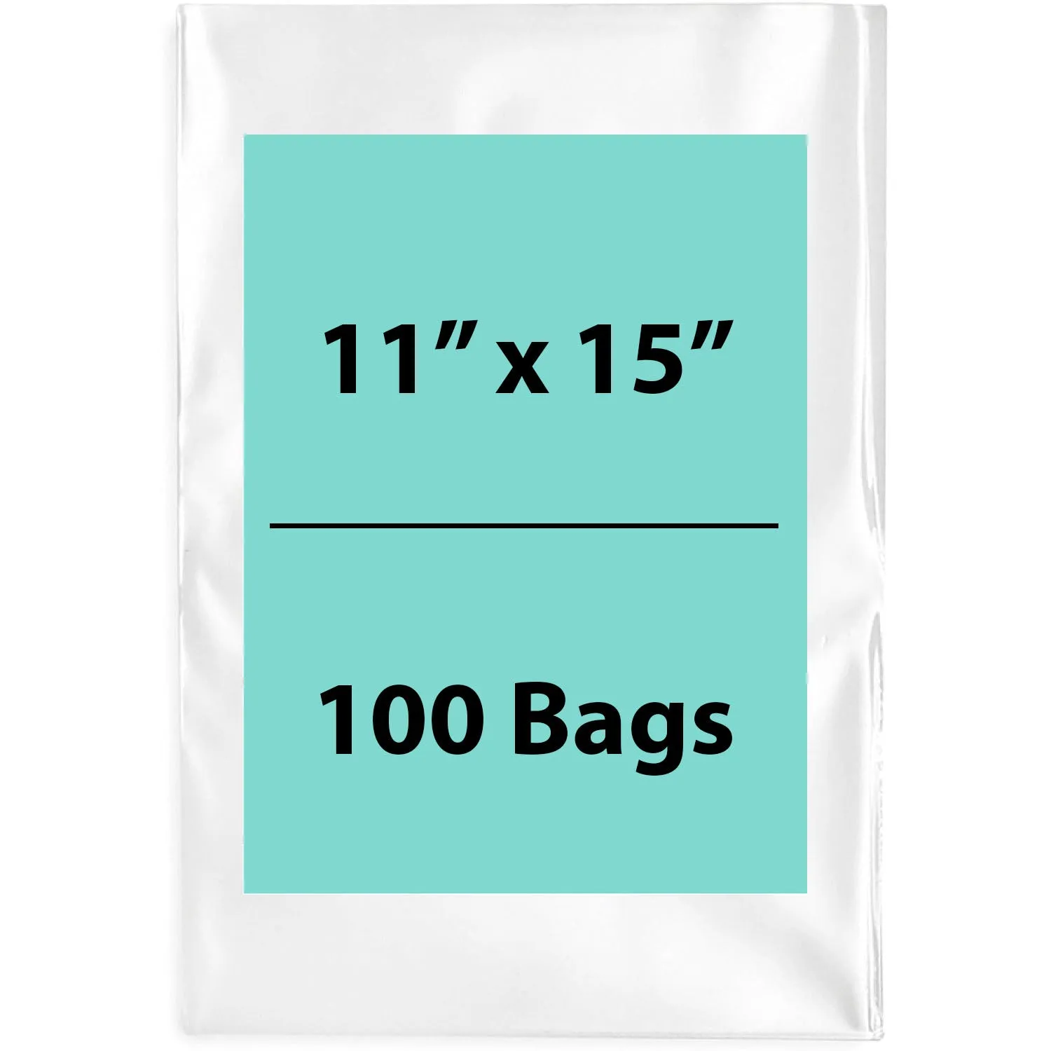 11X15 inches Clear Flat Poly Bags 1.5Mil Open Top (LDPE)
