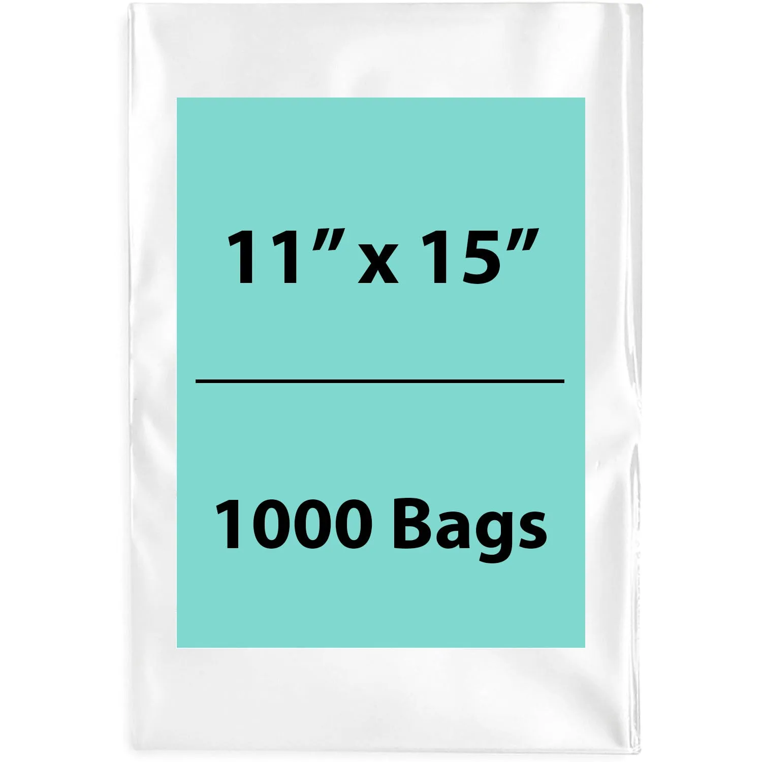 11X15 inches Clear Flat Poly Bags 1.5Mil Open Top (LDPE)