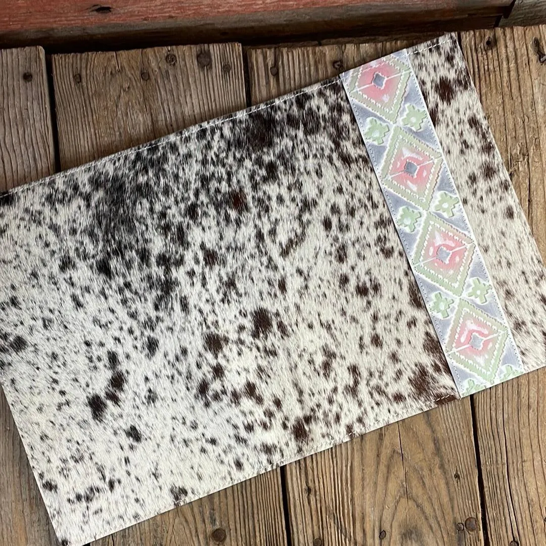 146 Large Notepad Cover - Longhorn w/ Watermelon Wine