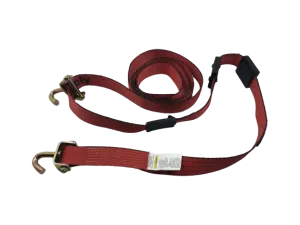 14FT Red Tecnic Wheel Strap with Rubber Tread Grabs (Swivel J)