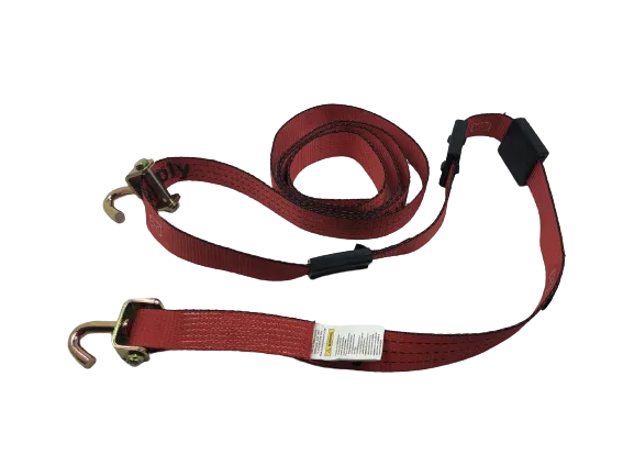 14FT Red Tecnic Wheel Strap with Rubber Tread Grabs (Swivel J)