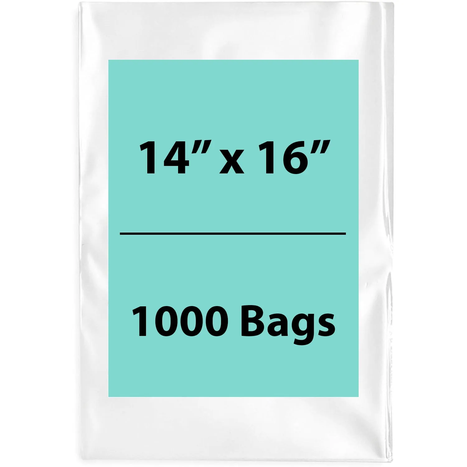 14X16 inches Clear Flat Poly Bags 1.5Mil Open Top (LDPE)