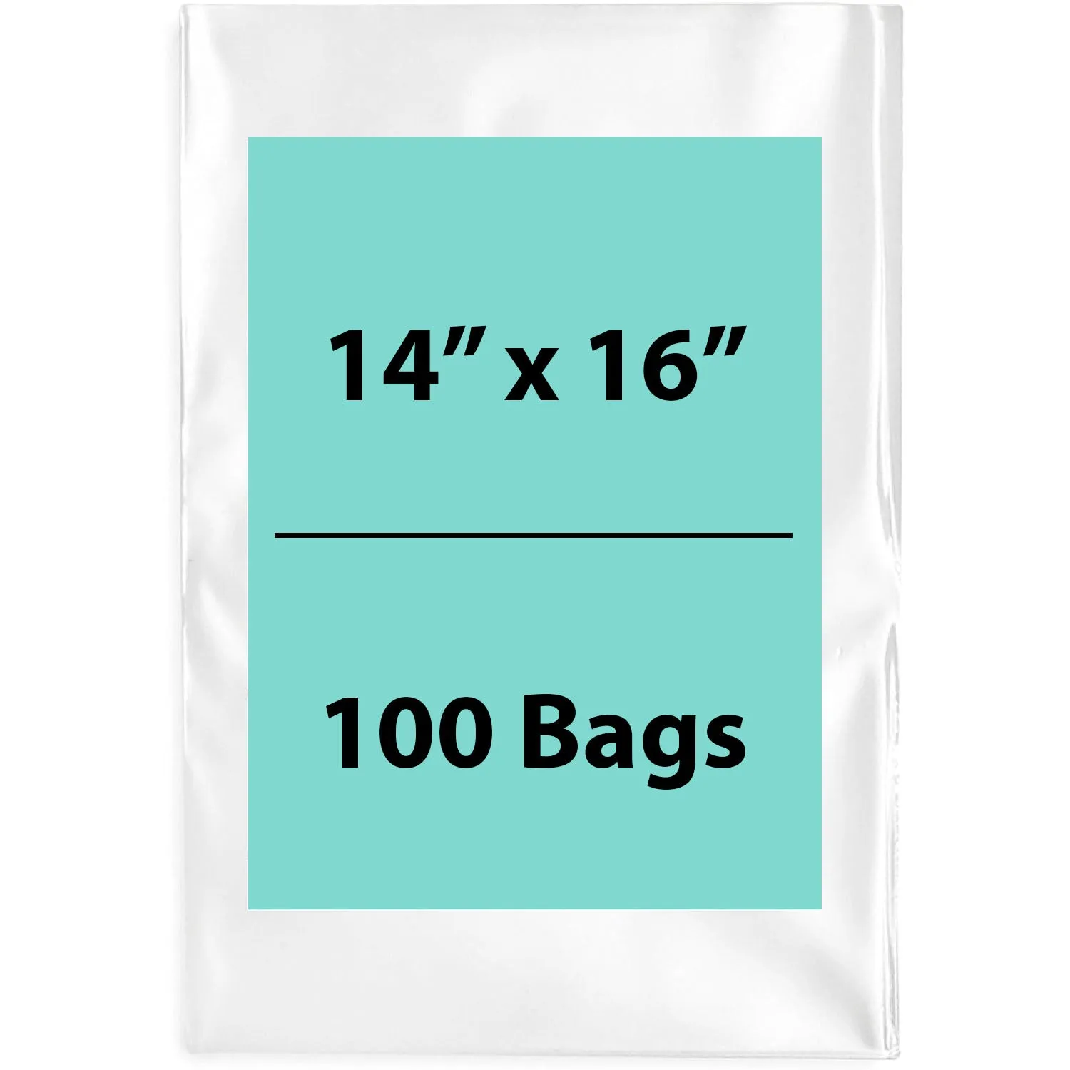 14X16 inches Clear Flat Poly Bags 1.5Mil Open Top (LDPE)