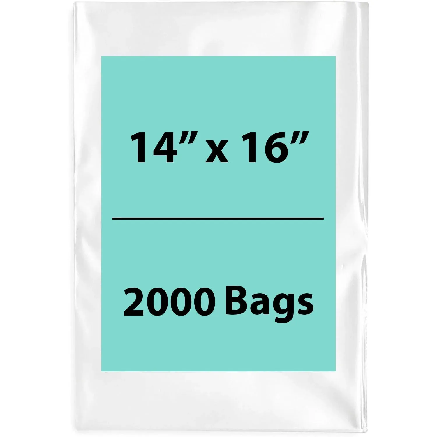 14X16 inches Clear Flat Poly Bags 1.5Mil Open Top (LDPE)
