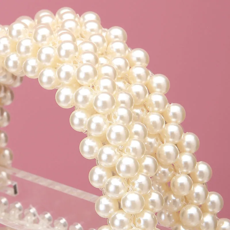 2020 New Handmade Beaded Woven Pearl Transparent Acrylic One-Shoulder Diagonal Handbag