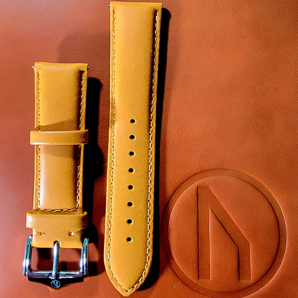 22mm Camel Brown Leather watch strap
