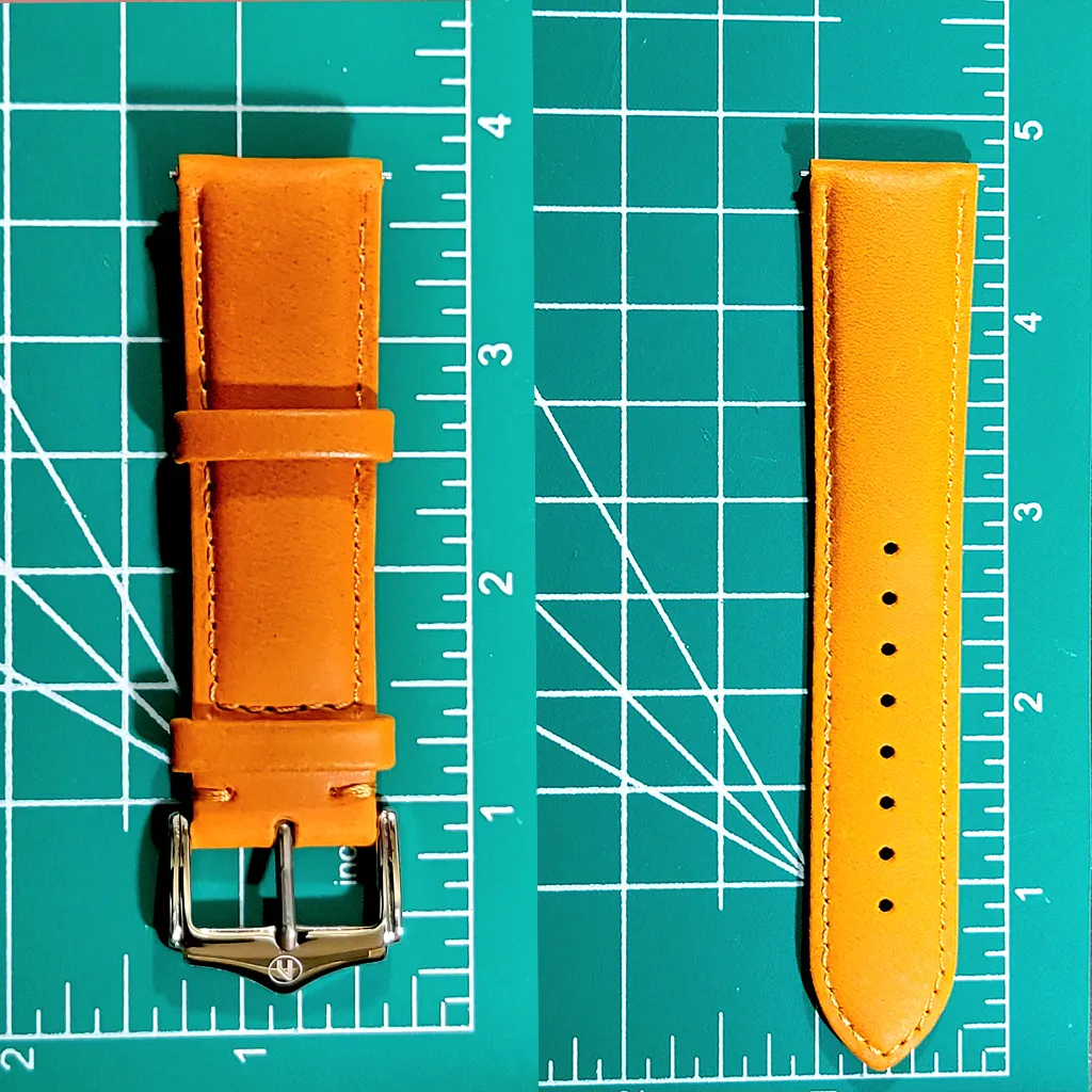 22mm Camel Brown Leather watch strap