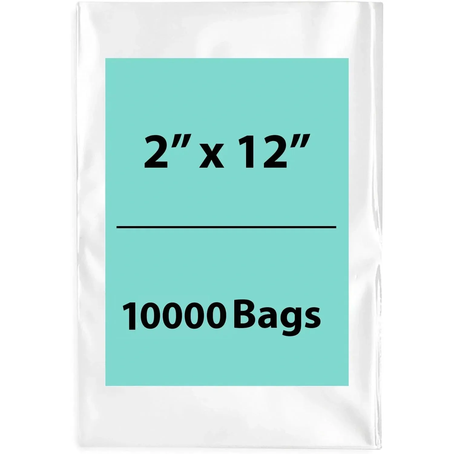 2X12 inches Clear Flat Poly Bags 3Mil Open Top (LDPE)