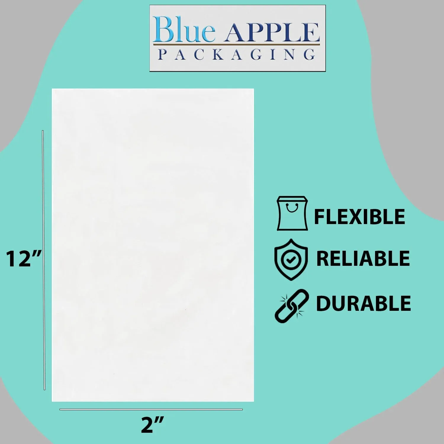 2X12 inches Clear Flat Poly Bags 3Mil Open Top (LDPE)