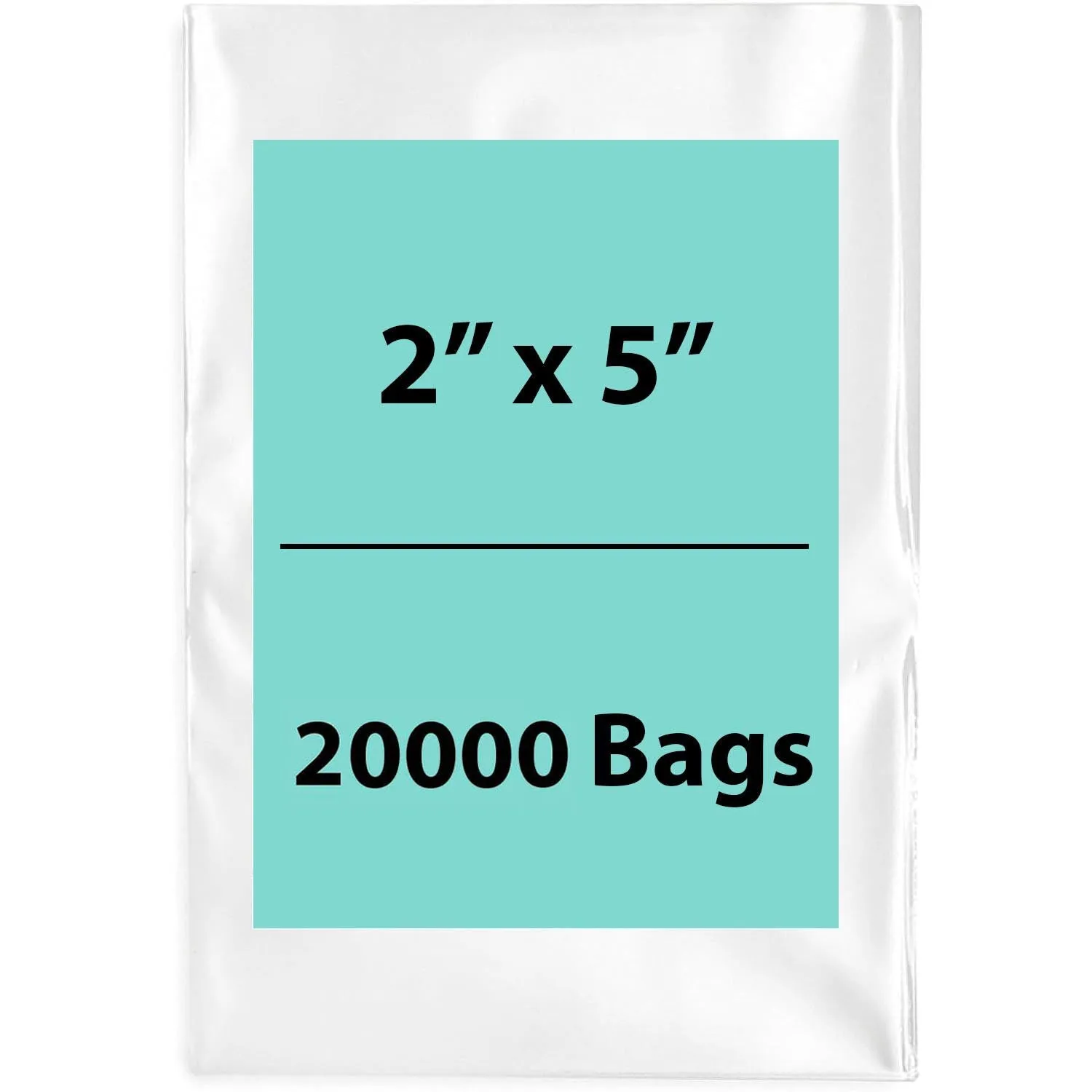 2X5 inches Clear Flat Poly Bags 2Mil Open Top (LDPE)