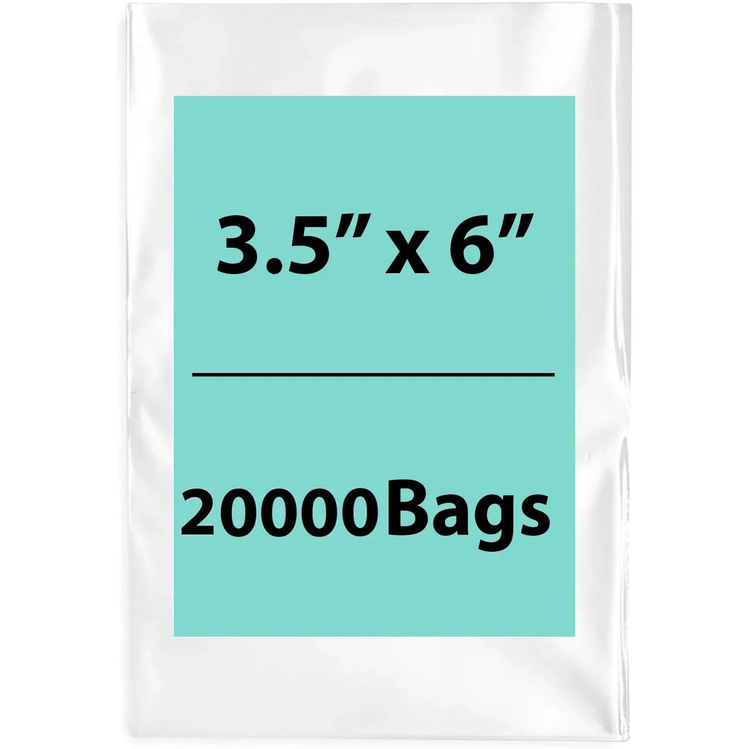 3.5X6 inches Clear Flat Poly Bags 1.5Mil Open Top (LDPE)