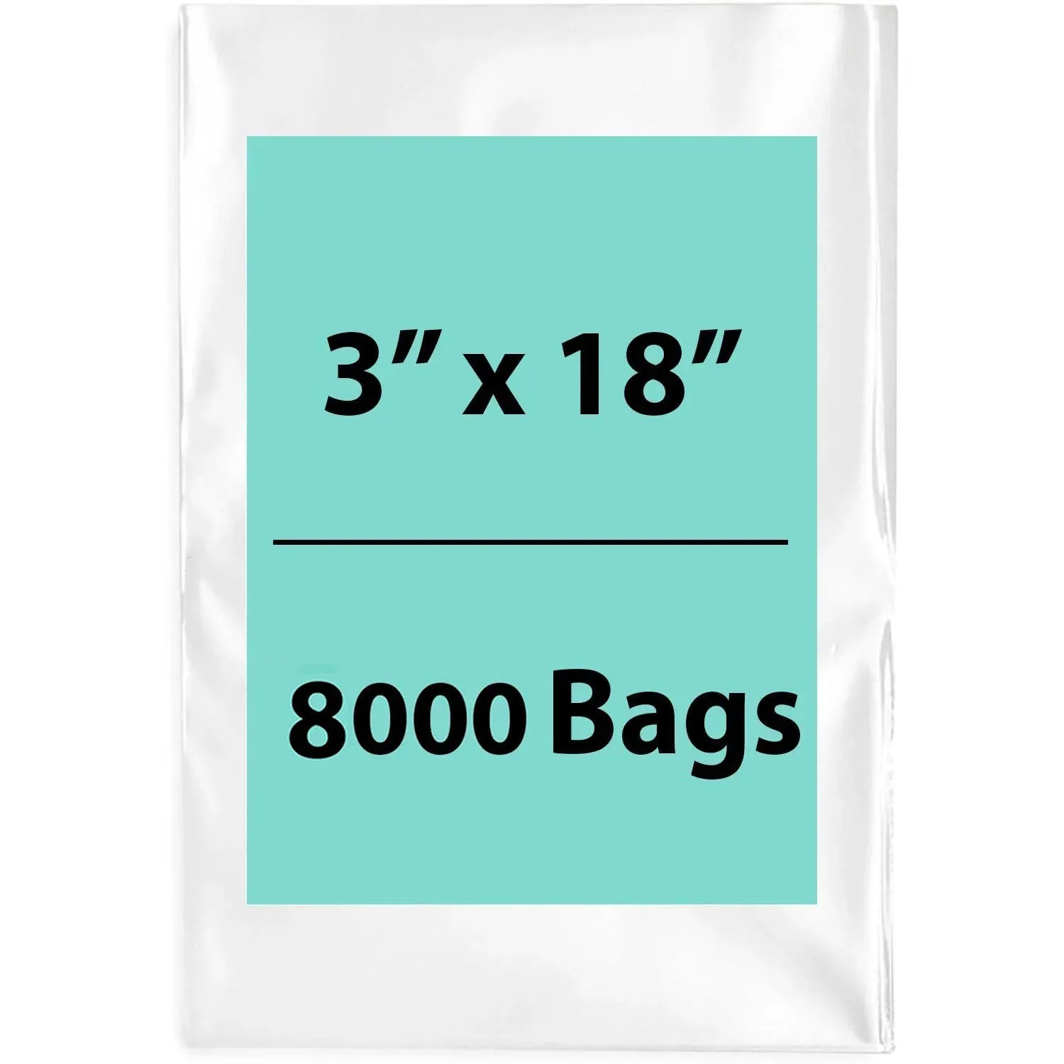 3X18 inches Clear Flat Poly Bags 1.5Mil Open Top (LDPE)