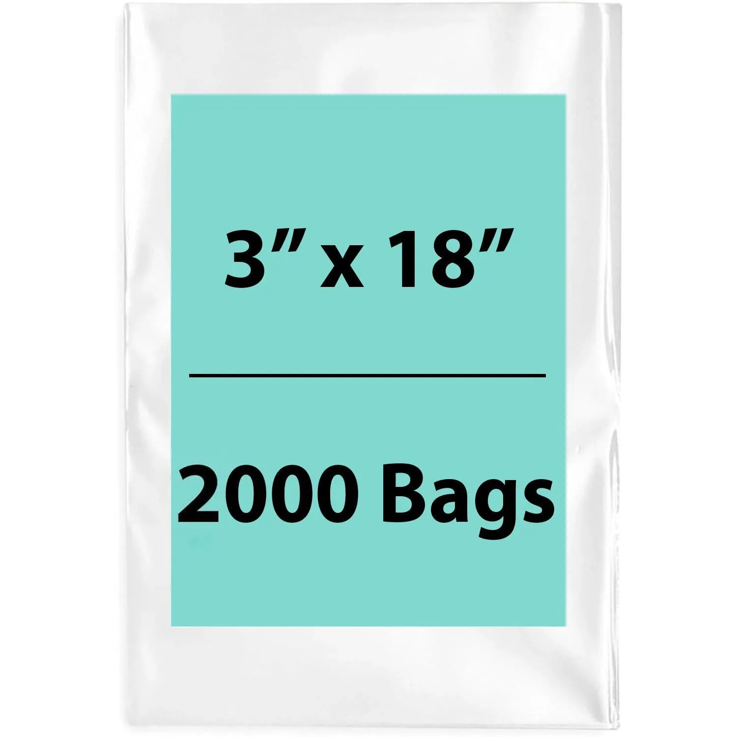 3X18 inches Clear Flat Poly Bags 1.5Mil Open Top (LDPE)
