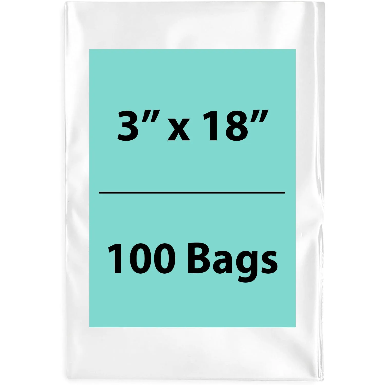 3X18 inches Clear Flat Poly Bags 1.5Mil Open Top (LDPE)