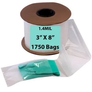 3X8 Inches Kwik-Fill® Pre-Opened Bags on Roll 1.4 Mil Auto Bag 1750/RL