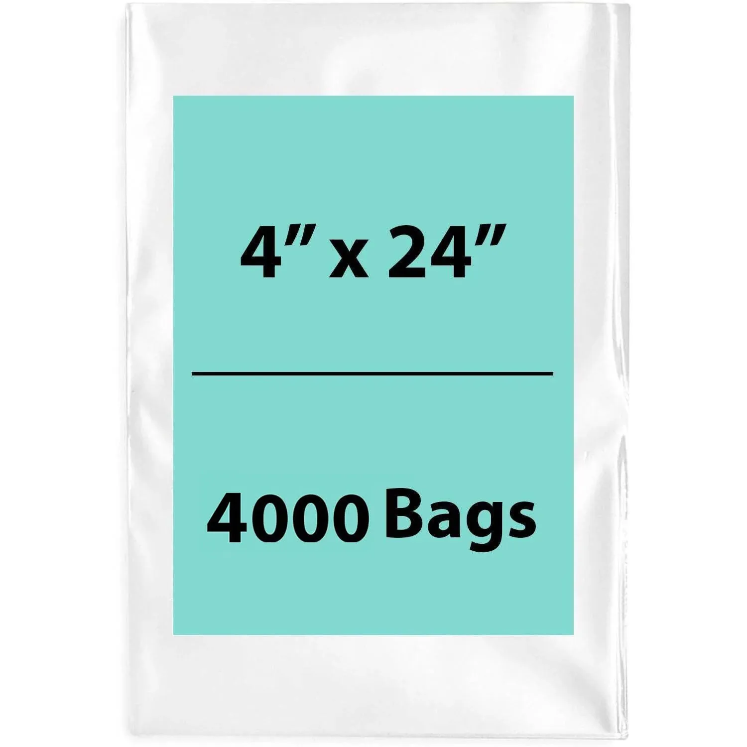 4X24 inches Clear Flat Poly Bags 1.5Mil Open Top (LDPE)