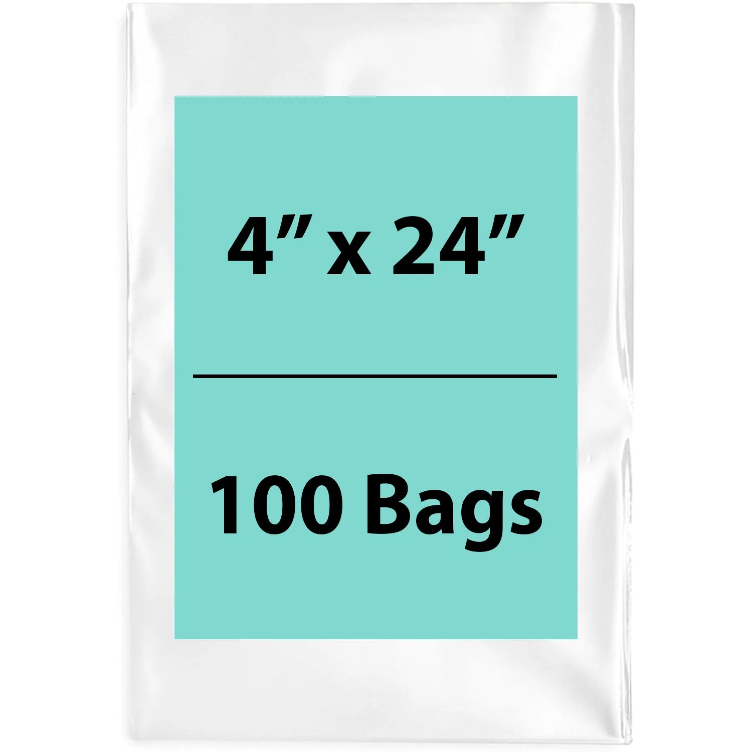 4X24 inches Clear Flat Poly Bags 1.5Mil Open Top (LDPE)