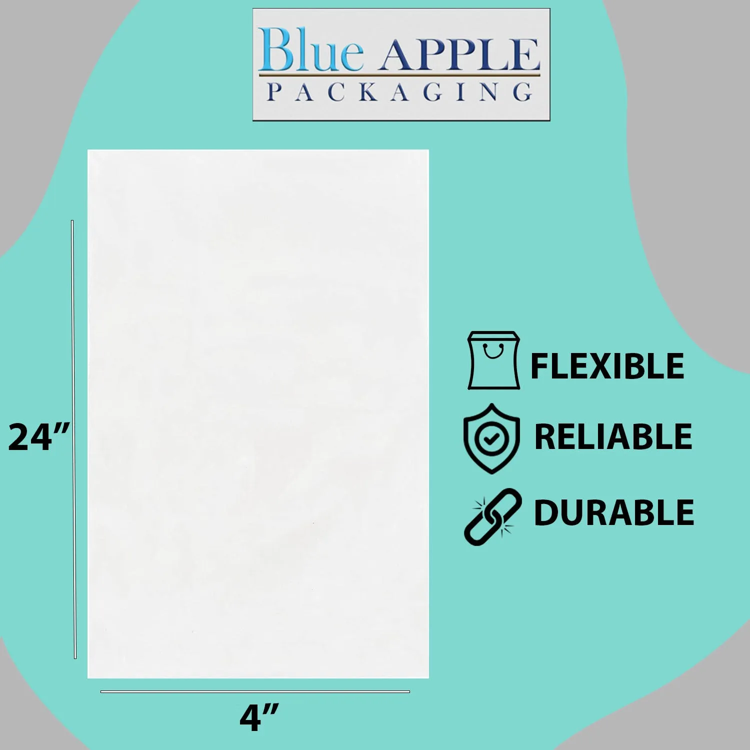4X24 inches Clear Flat Poly Bags 1.5Mil Open Top (LDPE)