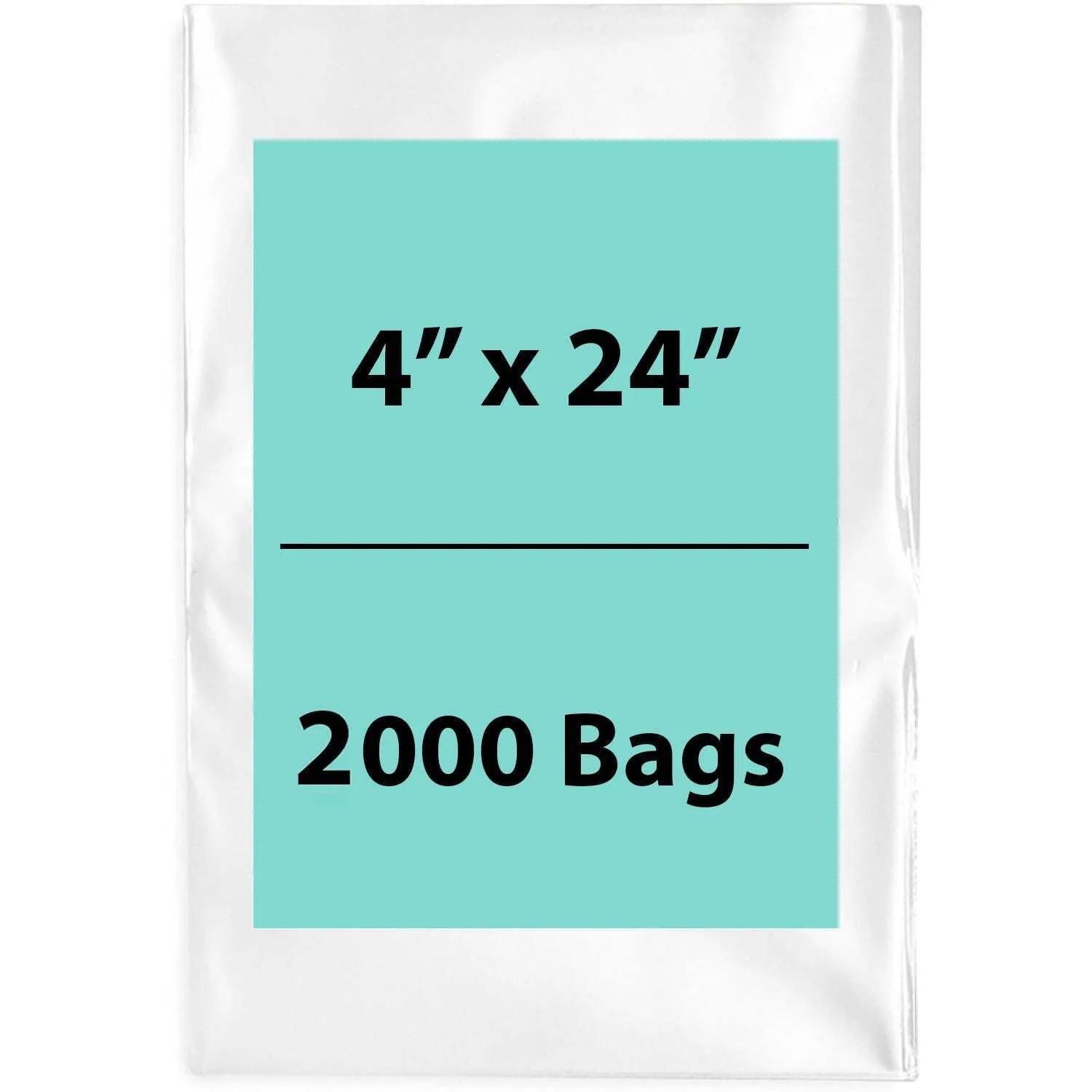 4X24 inches Clear Flat Poly Bags 1.5Mil Open Top (LDPE)