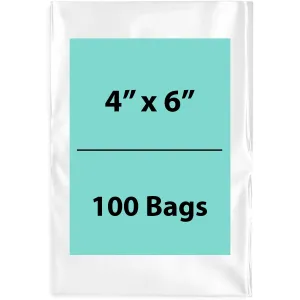 4X6 inches Clear Flat Poly Bags 3Mil Open Top (LDPE)