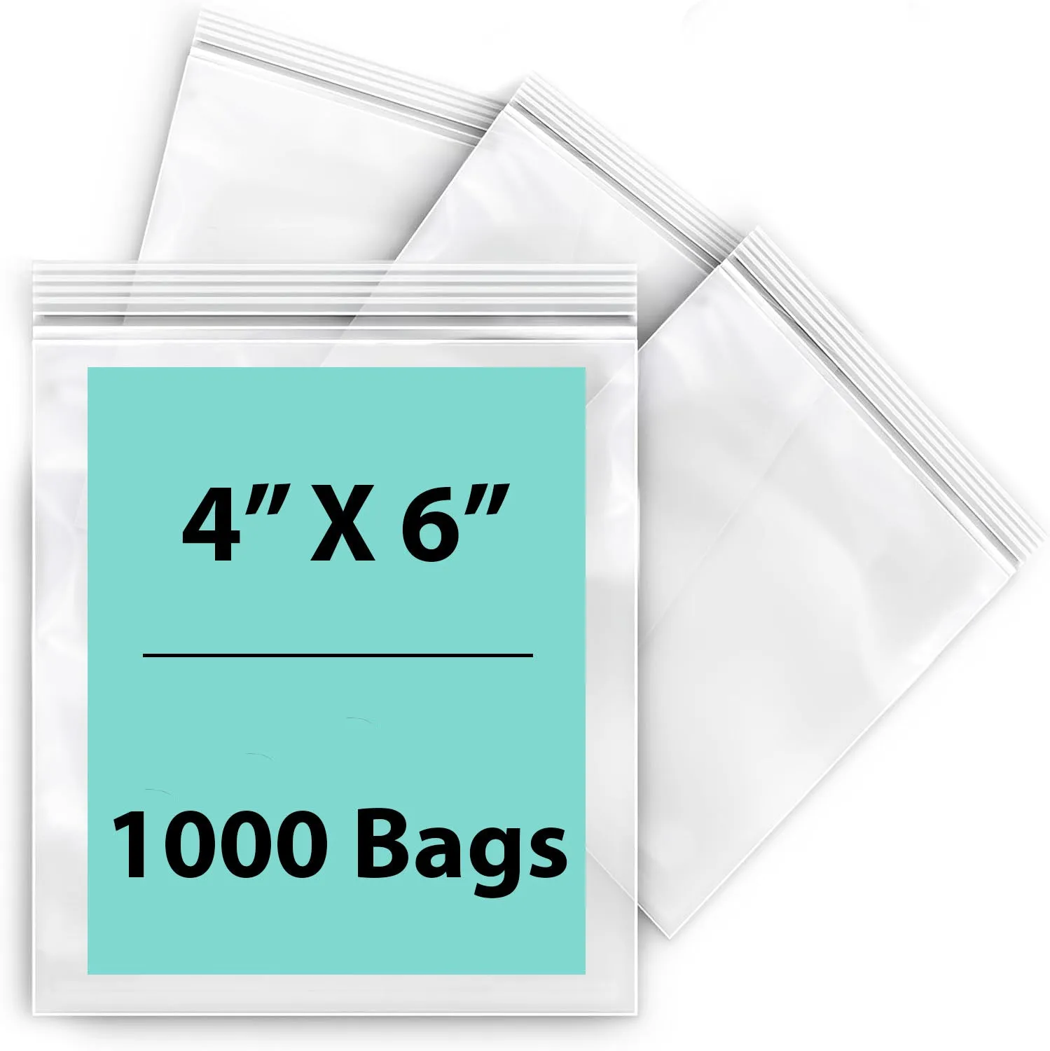 4X6 inches Reclosable Single Line Zipper Poly Bags 2 Mil (LDPE)
