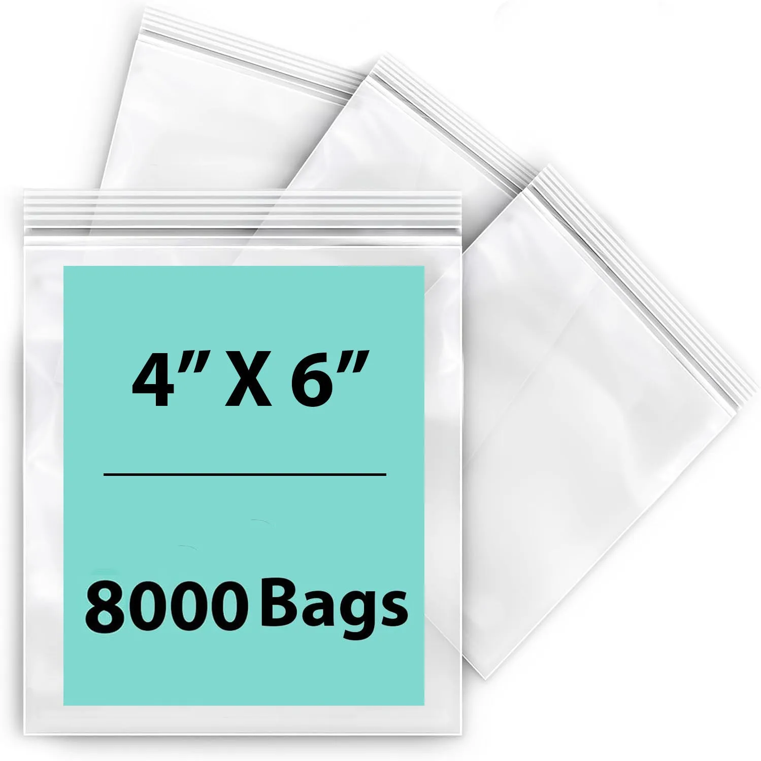 4X6 inches Reclosable Single Line Zipper Poly Bags 2 Mil (LDPE)