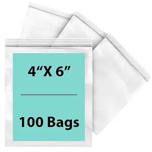 4X6 inches Reclosable Single Line Zipper Poly Bags 2 Mil (LDPE)