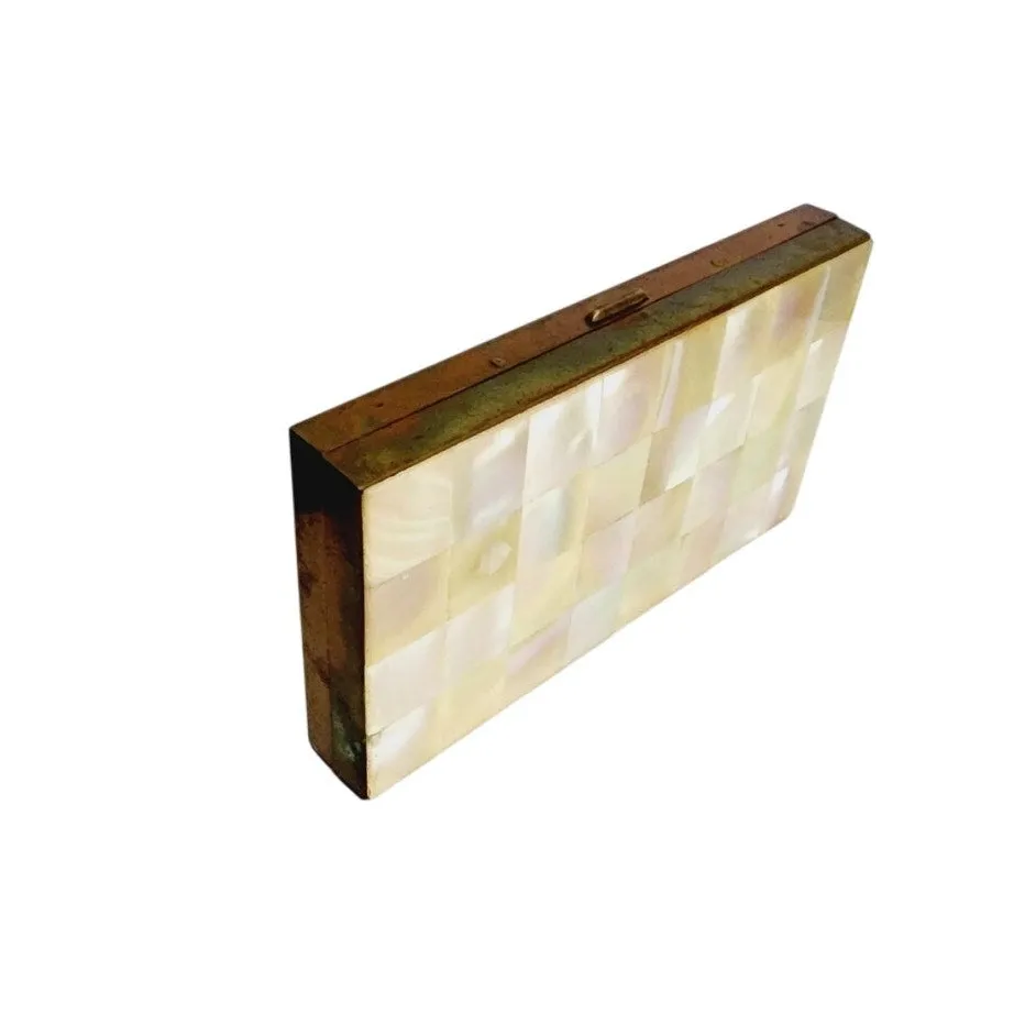 50s Mother of Pearl Compact Purse   Cigarette Case