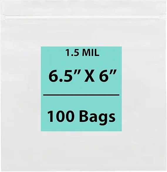 6.5X6 inches Zipper Sandwich Bags With White Strips 1.5 Mil