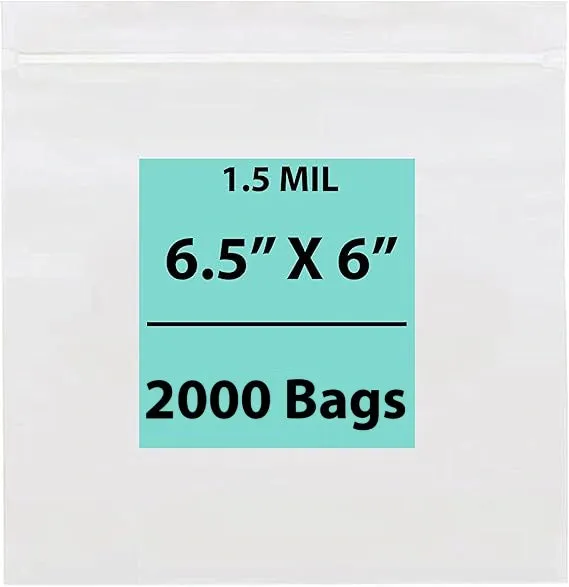 6.5X6 inches Zipper Sandwich Bags With White Strips 1.5 Mil