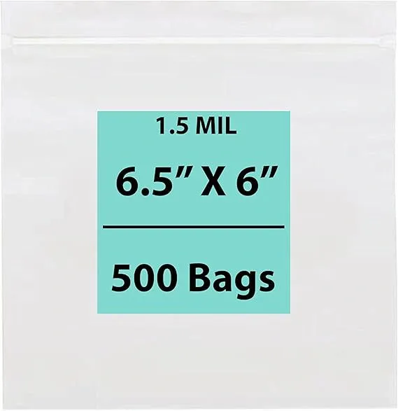6.5X6 inches Zipper Sandwich Bags With White Strips 1.5 Mil