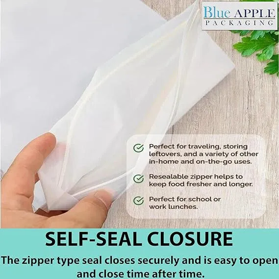 6.5X6 inches Zipper Sandwich Bags With White Strips 1.5 Mil