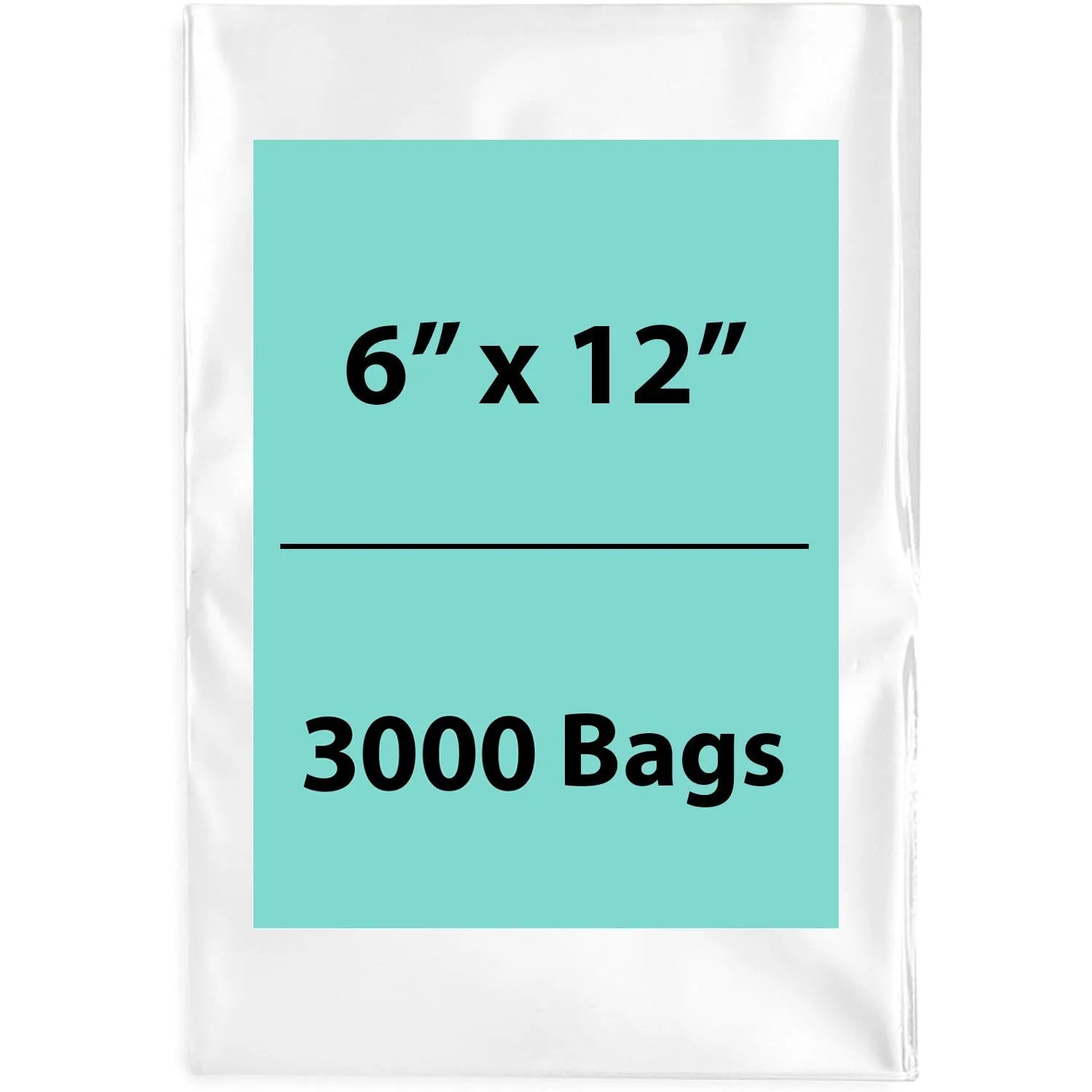 6X12 inches Clear Flat Poly Bags 3Mil Open Top (LDPE)