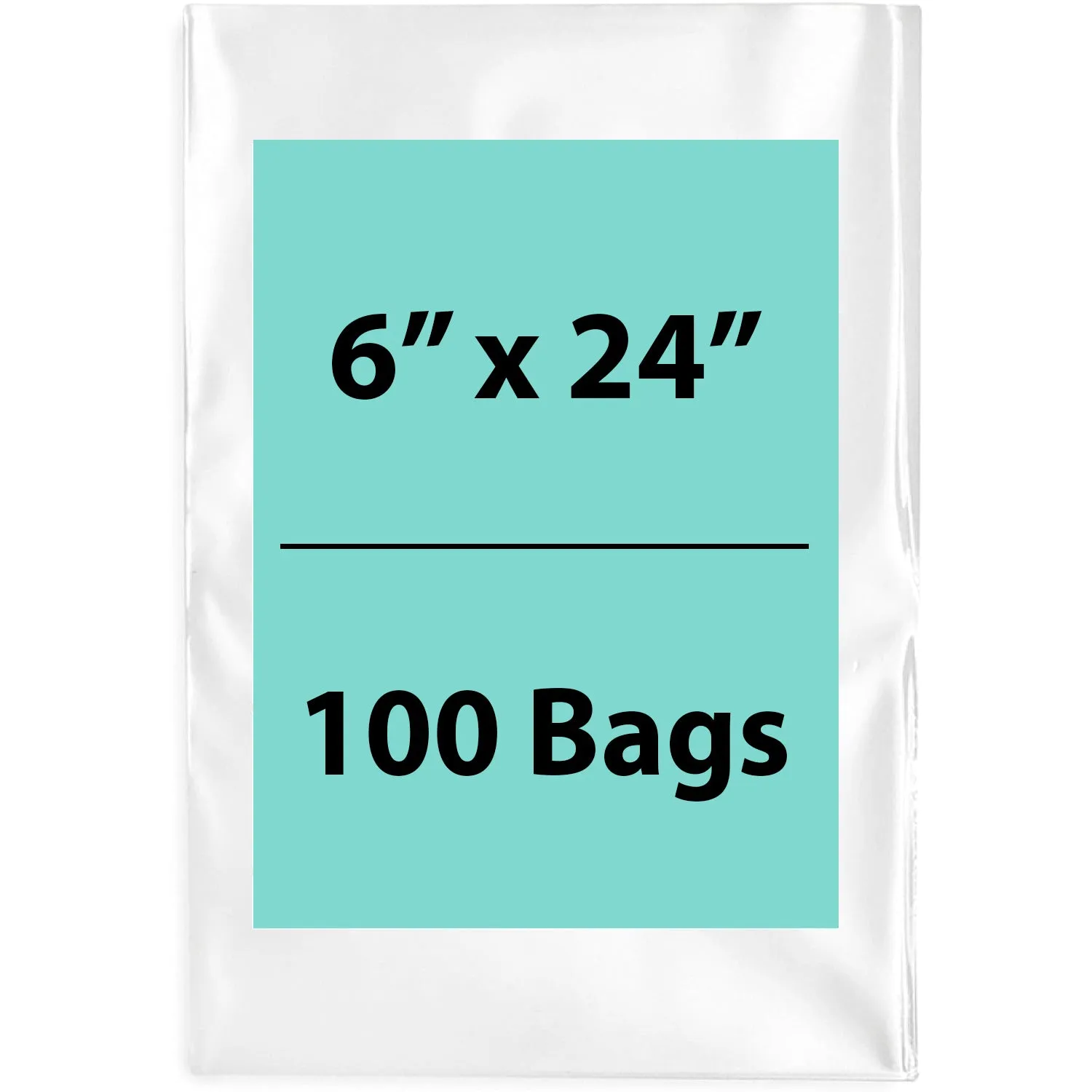 6X24 inches Clear Flat Poly Bags 1.5Mil Open Top (LDPE)