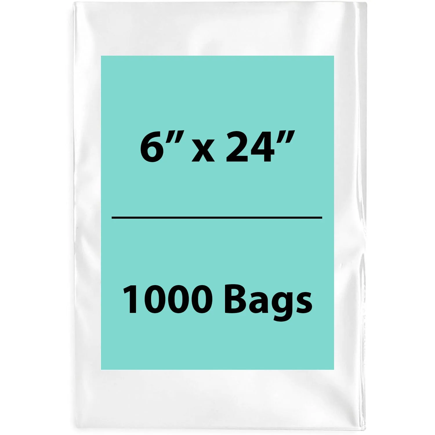 6X24 inches Clear Flat Poly Bags 1.5Mil Open Top (LDPE)