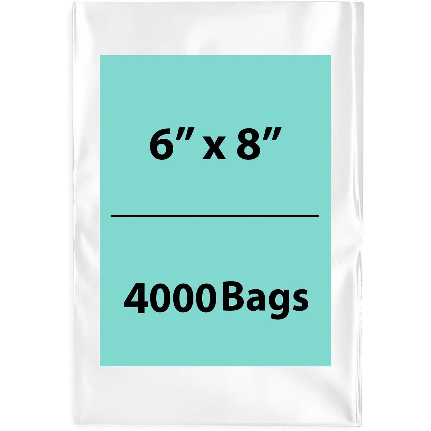 6X8 inches Clear Flat Poly Bags 3Mil Open Top (LDPE)