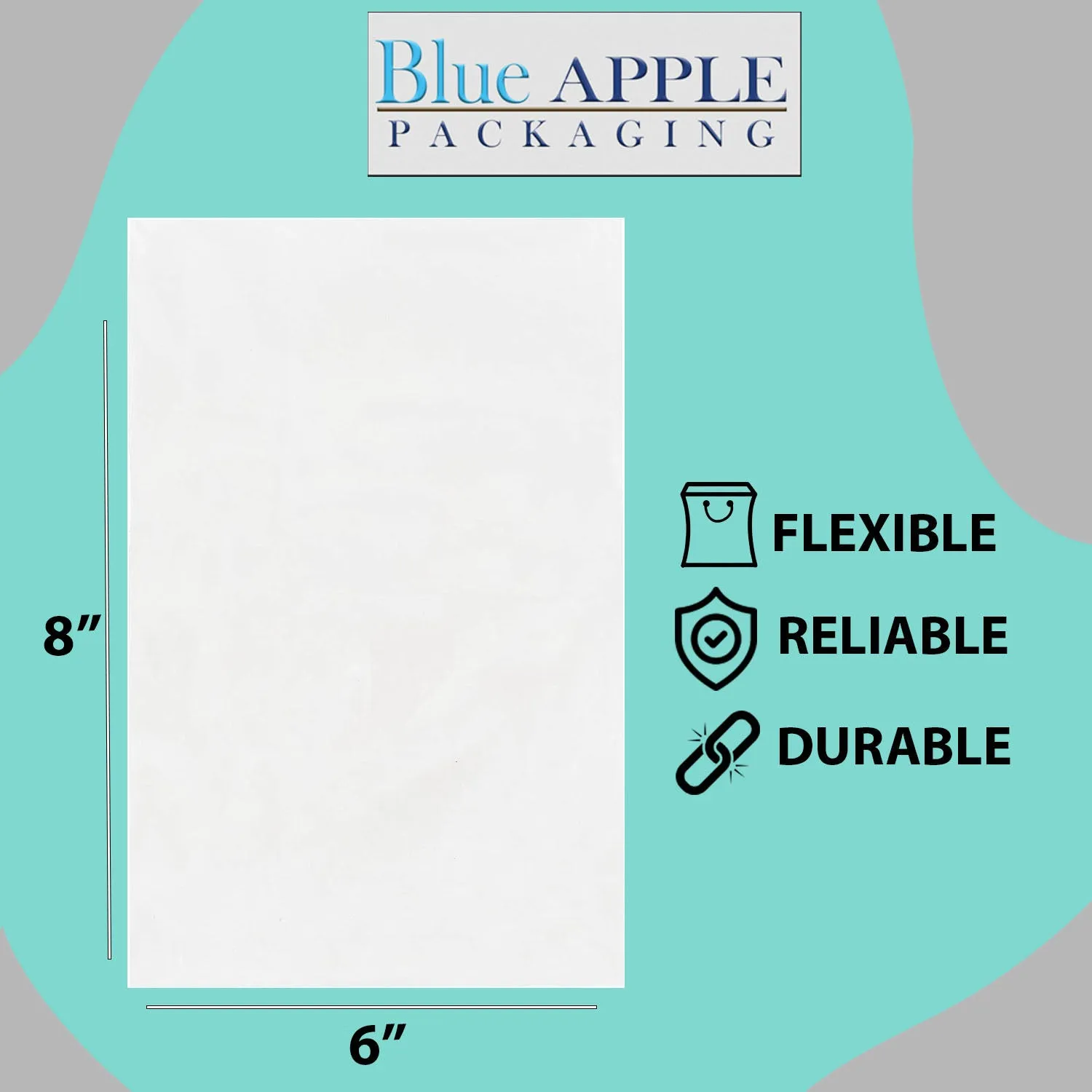 6X8 inches Clear Flat Poly Bags 3Mil Open Top (LDPE)