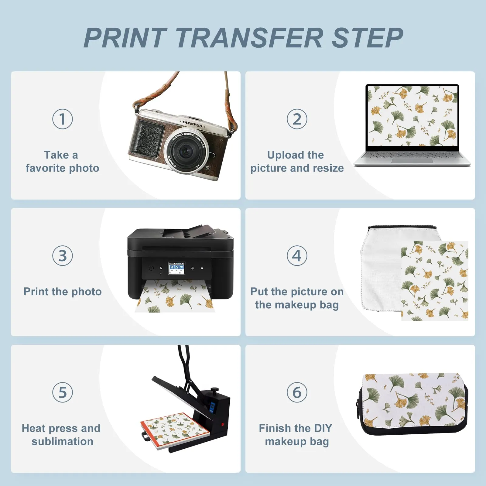 8Pcs Sublimation Makeup Bag Blanks,Sublimation Makeup Bags Bulk Travel Toiletry Bag Cosmetic Bags For Women Heat Transfer Removable Sublimation Bags with Zipper Cosmetic Make Up Bag for DIY Craft