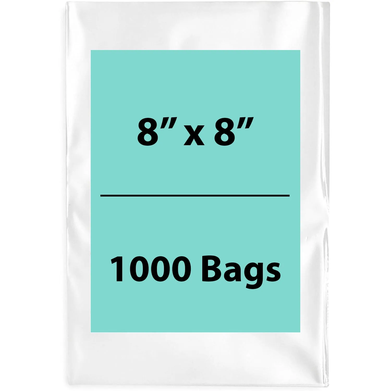 8X8 inches Clear Flat Poly Bags 2Mil Open Top (LDPE)