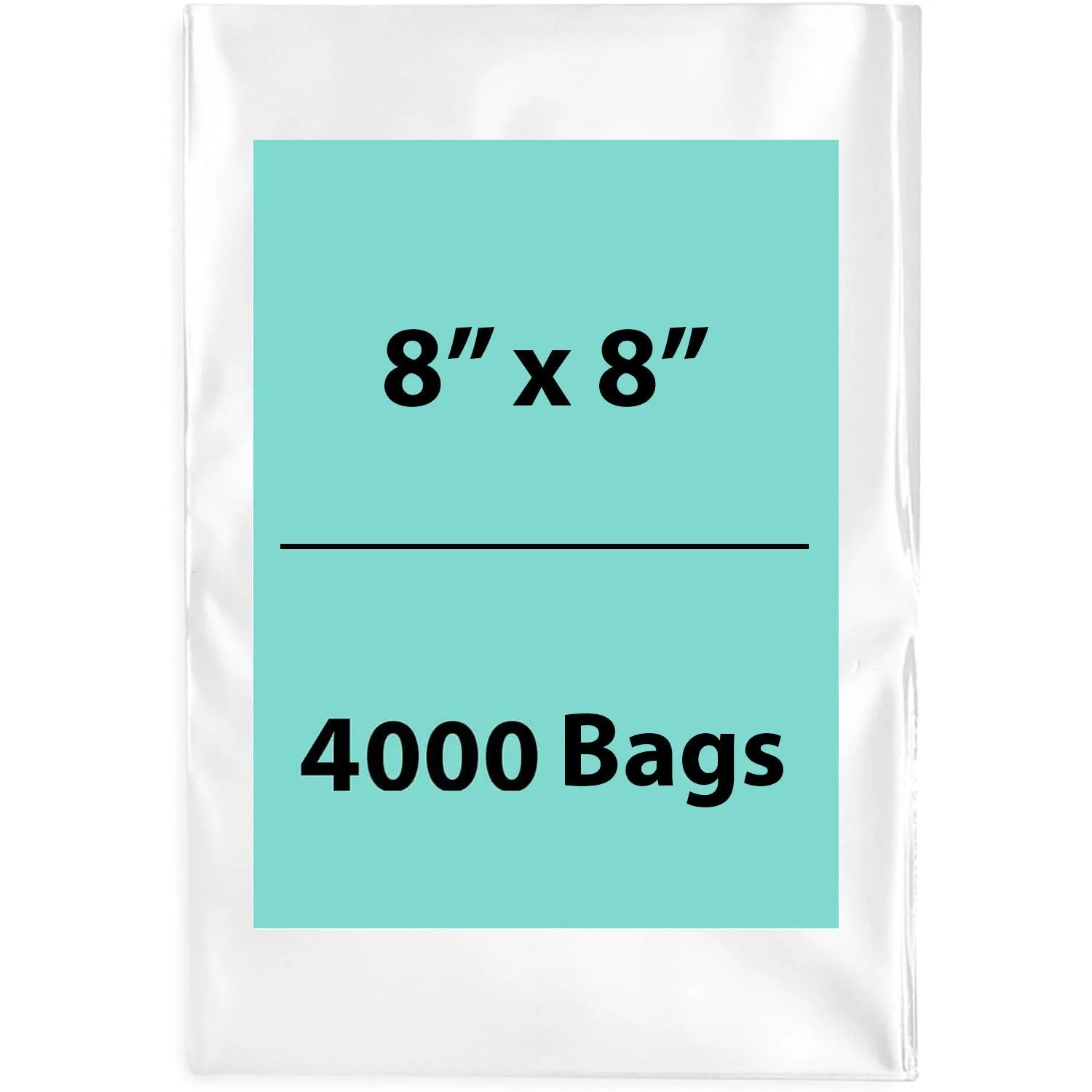 8X8 inches Clear Flat Poly Bags 2Mil Open Top (LDPE)