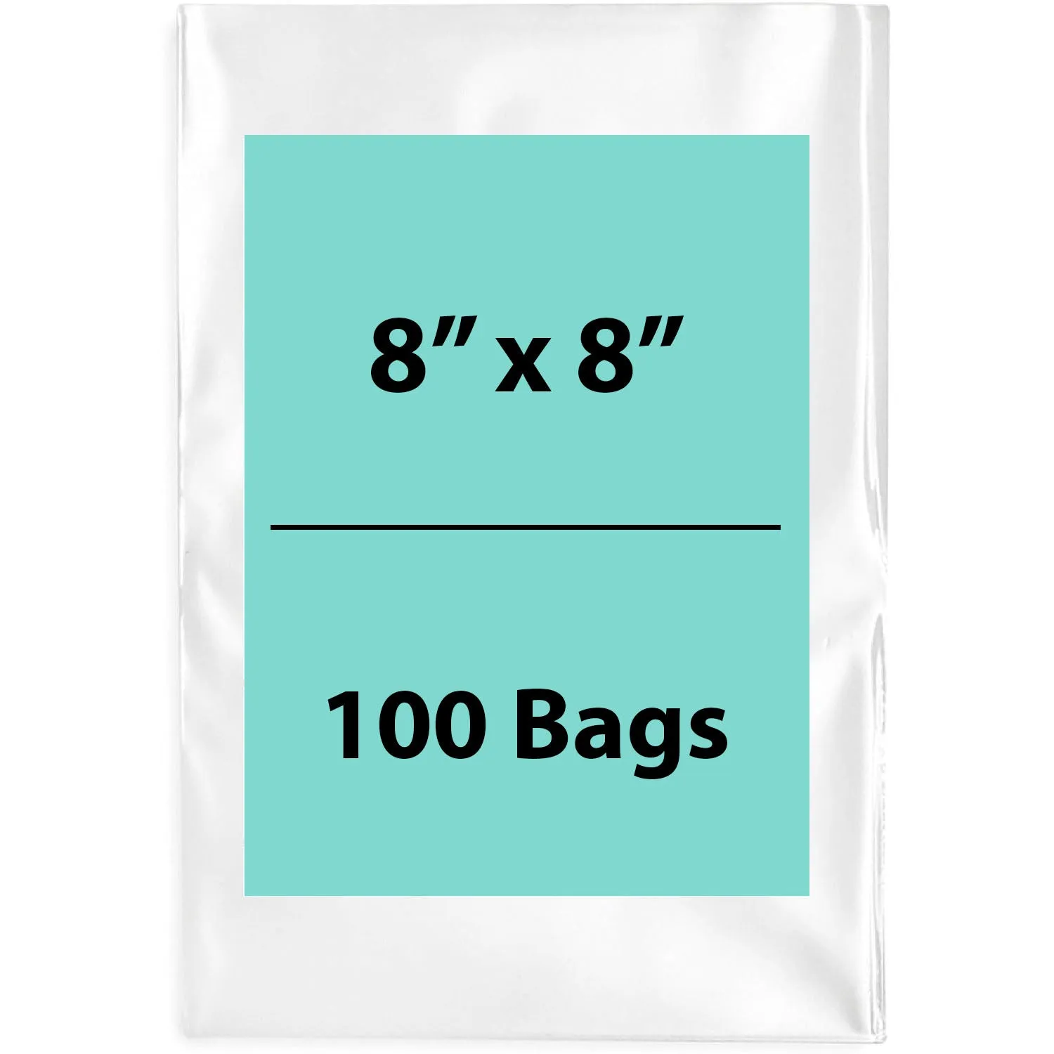 8X8 inches Clear Flat Poly Bags 2Mil Open Top (LDPE)