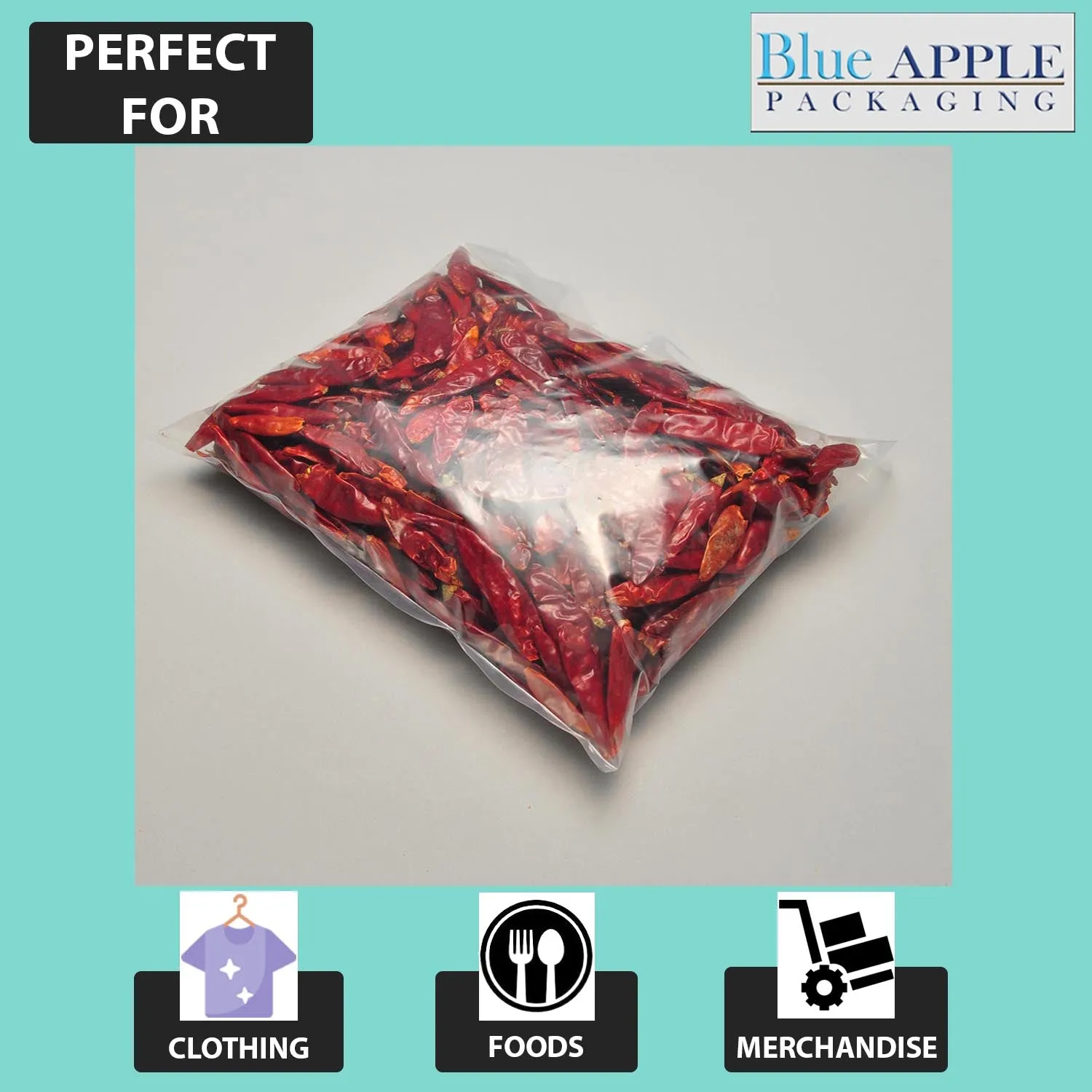 9X10 inches Clear Flat Poly Bags 1.5Mil Open Top (LDPE)