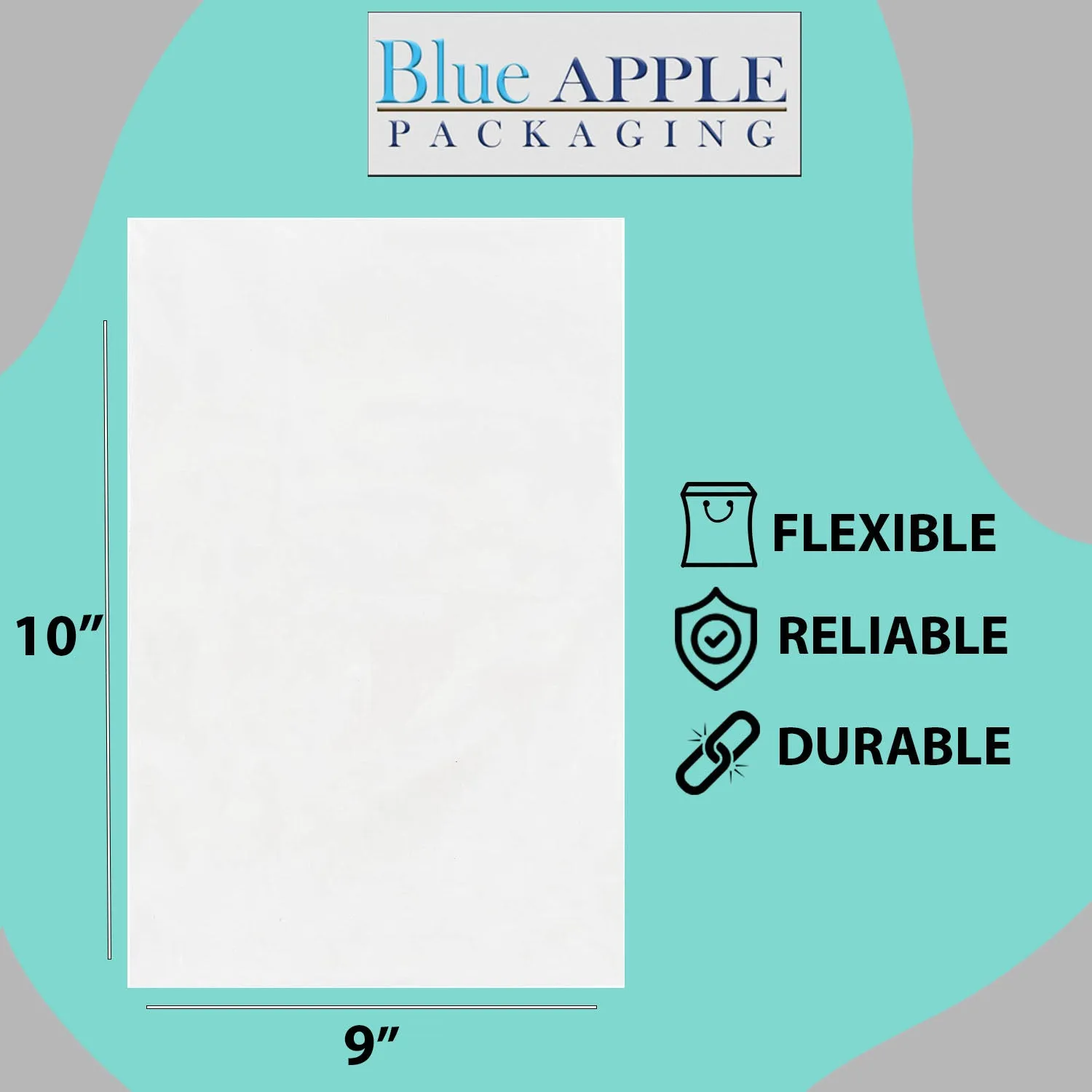 9X10 inches Clear Flat Poly Bags 1.5Mil Open Top (LDPE)