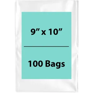 9X10 inches Clear Flat Poly Bags 1.5Mil Open Top (LDPE)