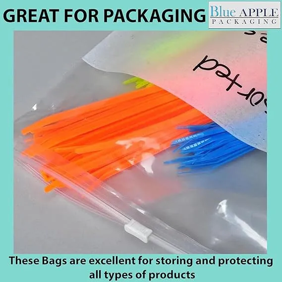9X12 inches Resealable Poly Bags Slide Seal With write on Block 2.75 Mil (LDPE)