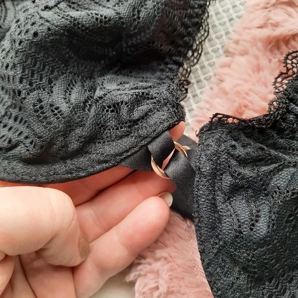 Aerie American Eagle Be Free Lace Balconette Bra 34DD Black NEW Gift Idea